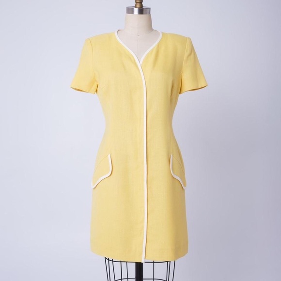 Vintage 80s Linen Dress - Picture 1 of 5